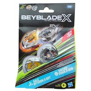 Beyblade X Dual Pack Set Gale Wyvern 3-60T & Sword Dran 3-80B NEW